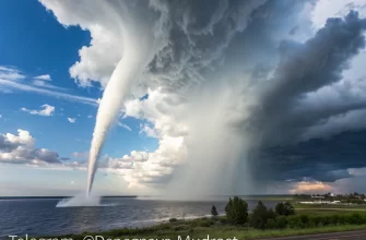 Гигантский водяной смерч пронёсся над американским штатом: последствия и наблюдения
